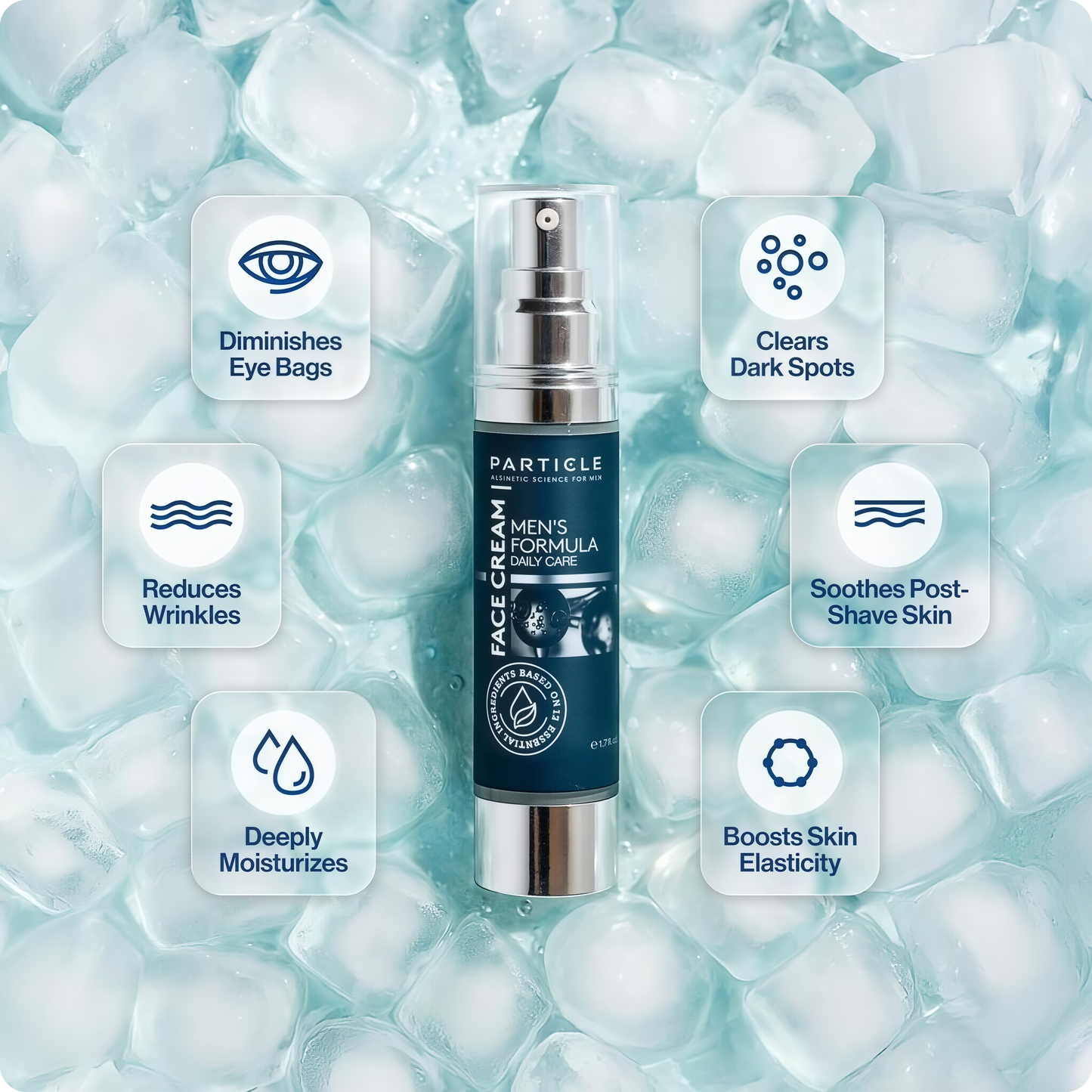 Particle 6-in-1 Face Cream for Men, Men’s Daily Hydrating Moisturizer with Vitamin C, Jojoba Oil, Vitamin E & Hyaluronic Acid, Skin Care Routine, Healthy Skin Support, Pack of 1, 1.7 FL OZ